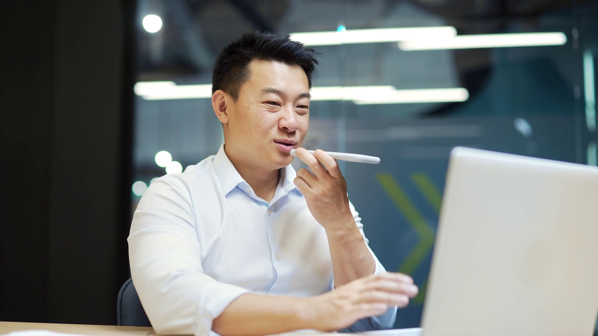Happy Asian Business Owner Working In Modern Stock Footage SBV ...