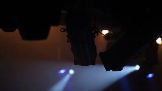 Stage, theatre or studio light in concert room, theater building or music event safety or security camera