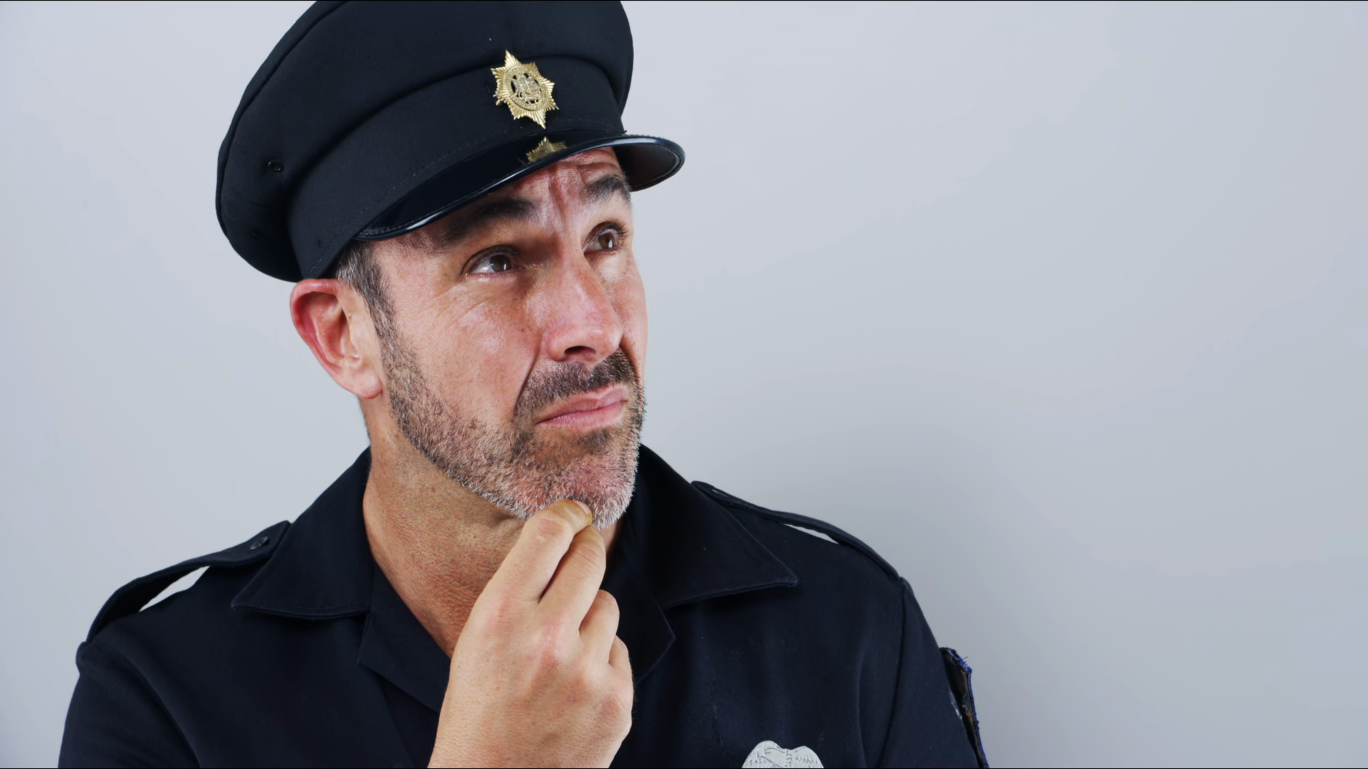 Policeman Face Confused With Thinking Idea Stock Footage SBV-353570238 ...