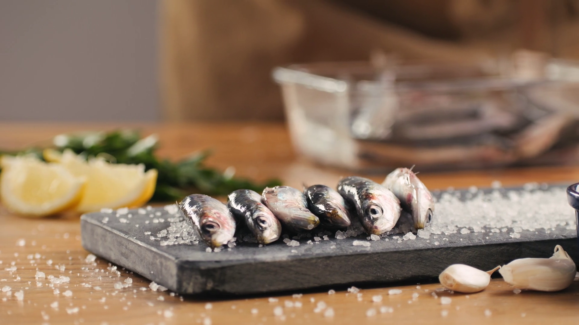 Chef Cooking Fresh Sea Sardines Anchovy Fish Stock Footage SBV ...