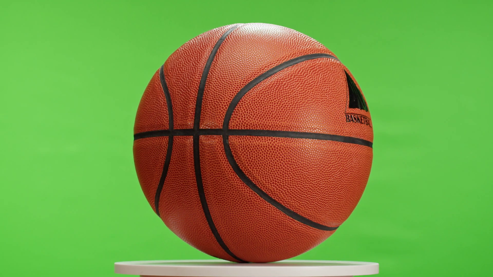 Basketball ball on chroma key green background, professional sport
