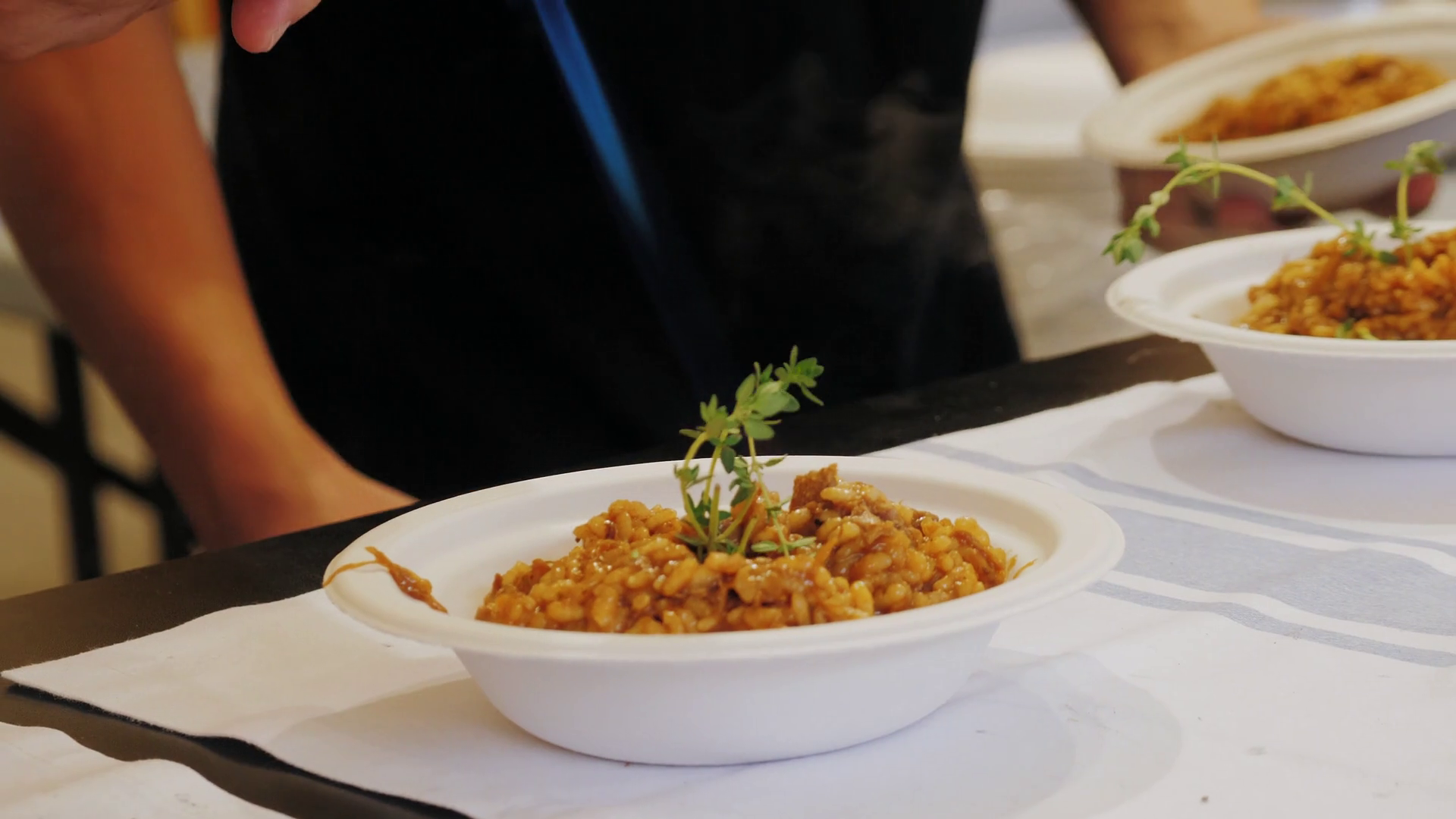 Traditional Italian Risotto On Street Food Stock Footage SBV346995500