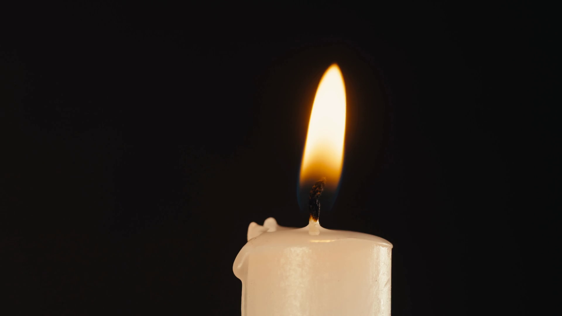 Burning Wax Candle On Black Chroma Key Stock Motion Graphics SBV