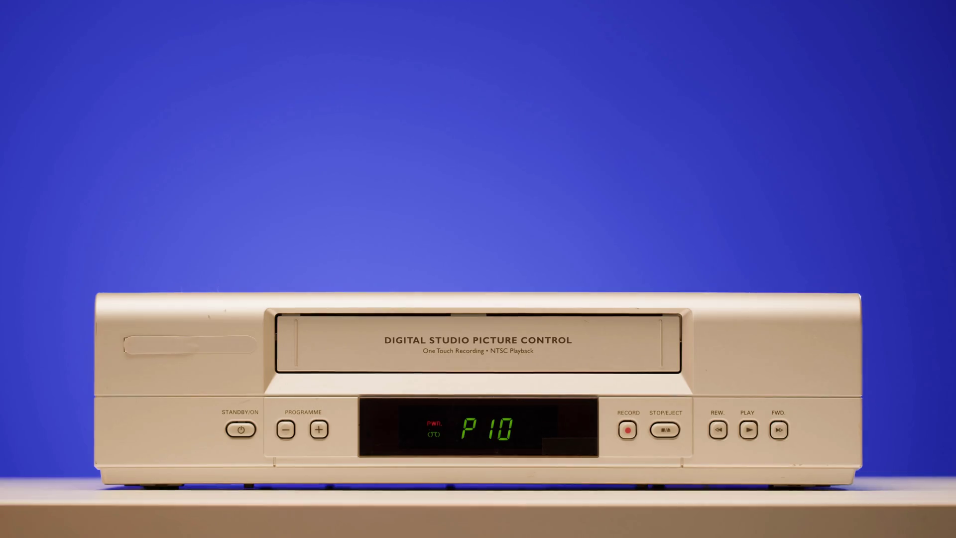 Old video recorder closeup, VHS. Retro player, vintage video cassette