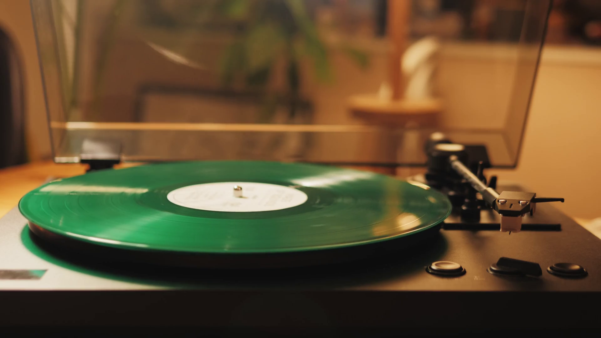 Green Color Vinyl Disc Record Closeup Stock Footage SBV347382845