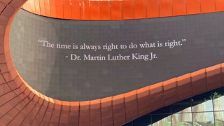 View Of Barclay Center Digital Billboard Martin Luther King Quote