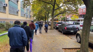 View Of African Americans In Long Lines Voting Early In The Critical 2020 Presidential Election During A Pandemic