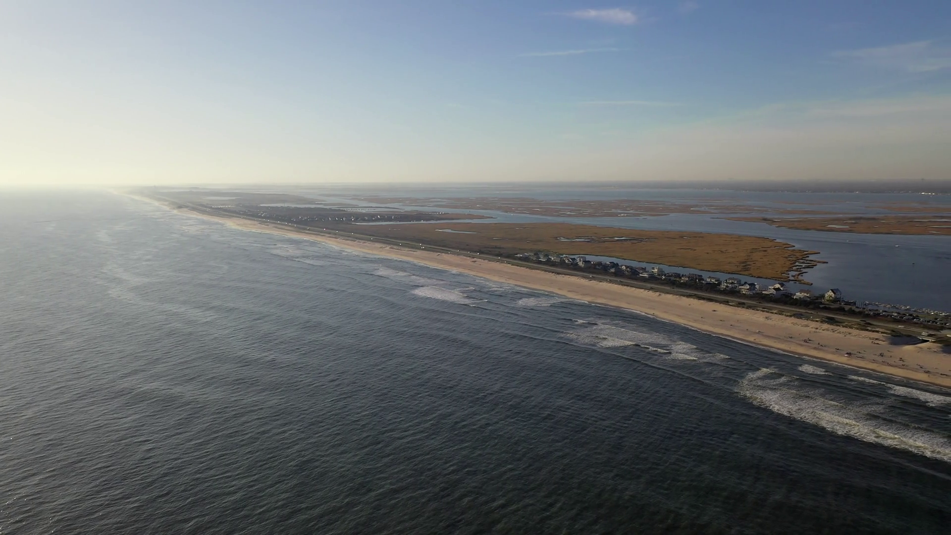 Aerial Pan Shot Of Gilgo Beach In Long Island Stock Video Footage 0039 SBV346755042 Storyblocks