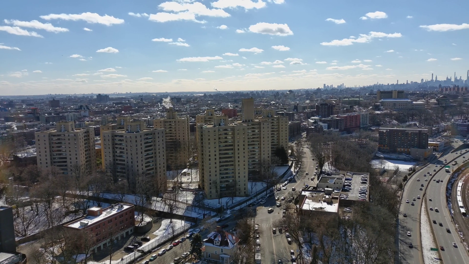 Pan View Of Six High Rise Apartments Harlem Stock Footage SBV-347516328 ...