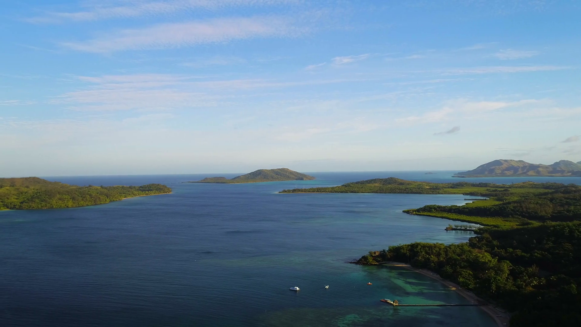 Aerial Pan Shot Of Matacawalevu Island In Stock Footage SBV-347165542 ...