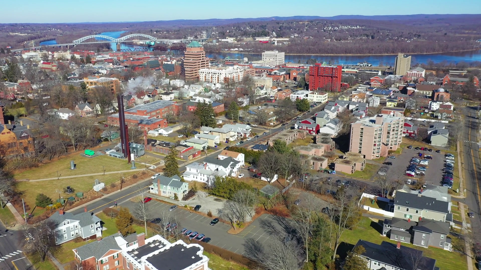 Scenic Morning Shot Of Downtown Middletown Skyline Stock Video Footage ...