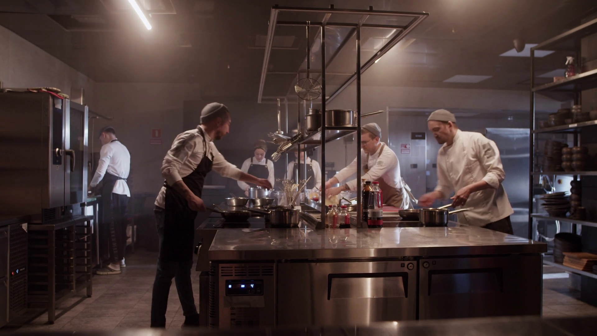 Chefs Preparing Food In Commercial Kitchen Stock Footage SBV-351874258 ...