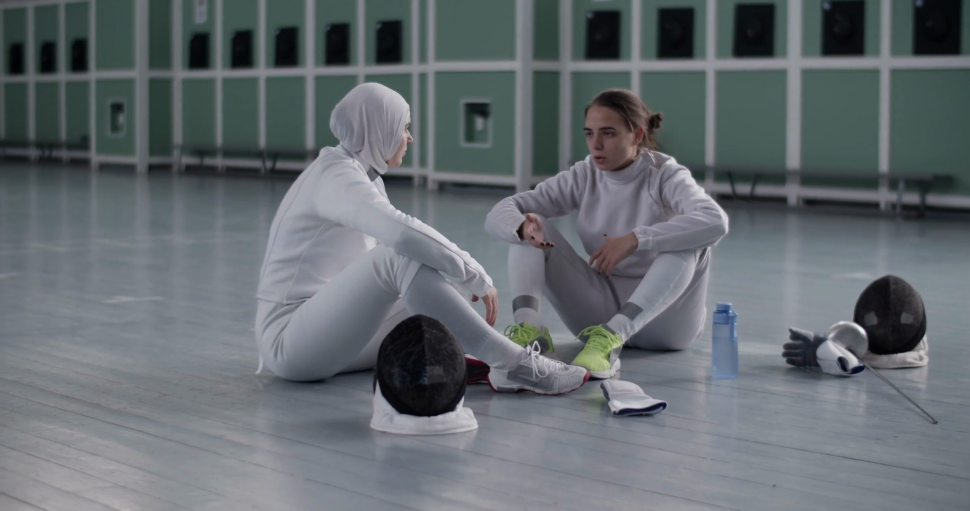 Sportswomen Talking During Break Of Fencing Stock Footage SBV-347523910 ...