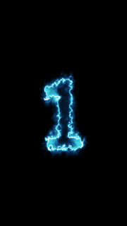 Electric blue lightning number countdown from 10 to 1 on black background