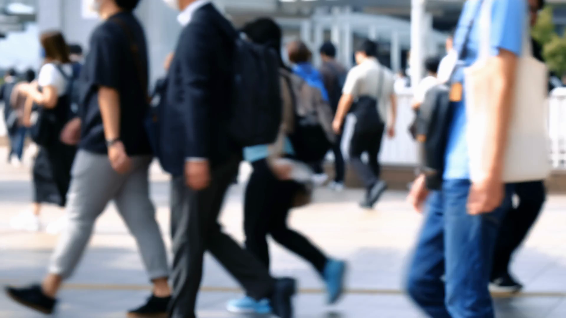 Slow Motion Crowd Of People Walking At Stock Footage SBV-352684096 ...