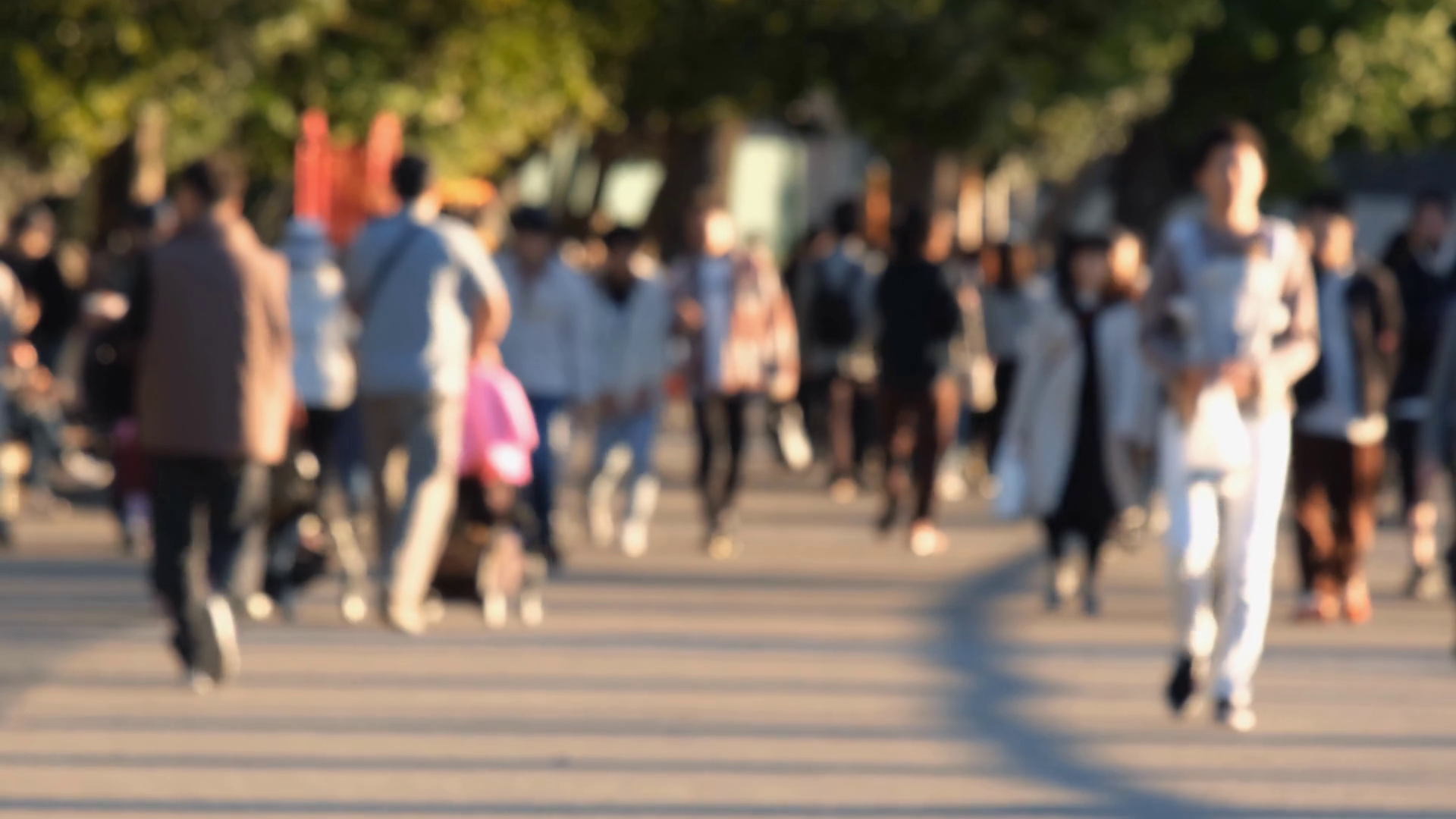 Unfocused Crowd Of People Walking In Park Stock Footage SBV-352955647 ...