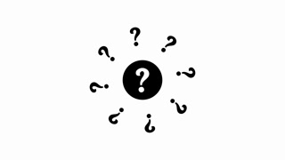 Minimalist Question Mark Icon Surrounded by Orbiting Questions for Brainstorming, FAQ, and Problem Solving Concepts