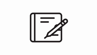 Minimalist Line Icon Animation of a Pen Signing a Contract or Check for Business Agreement or Financial Concepts