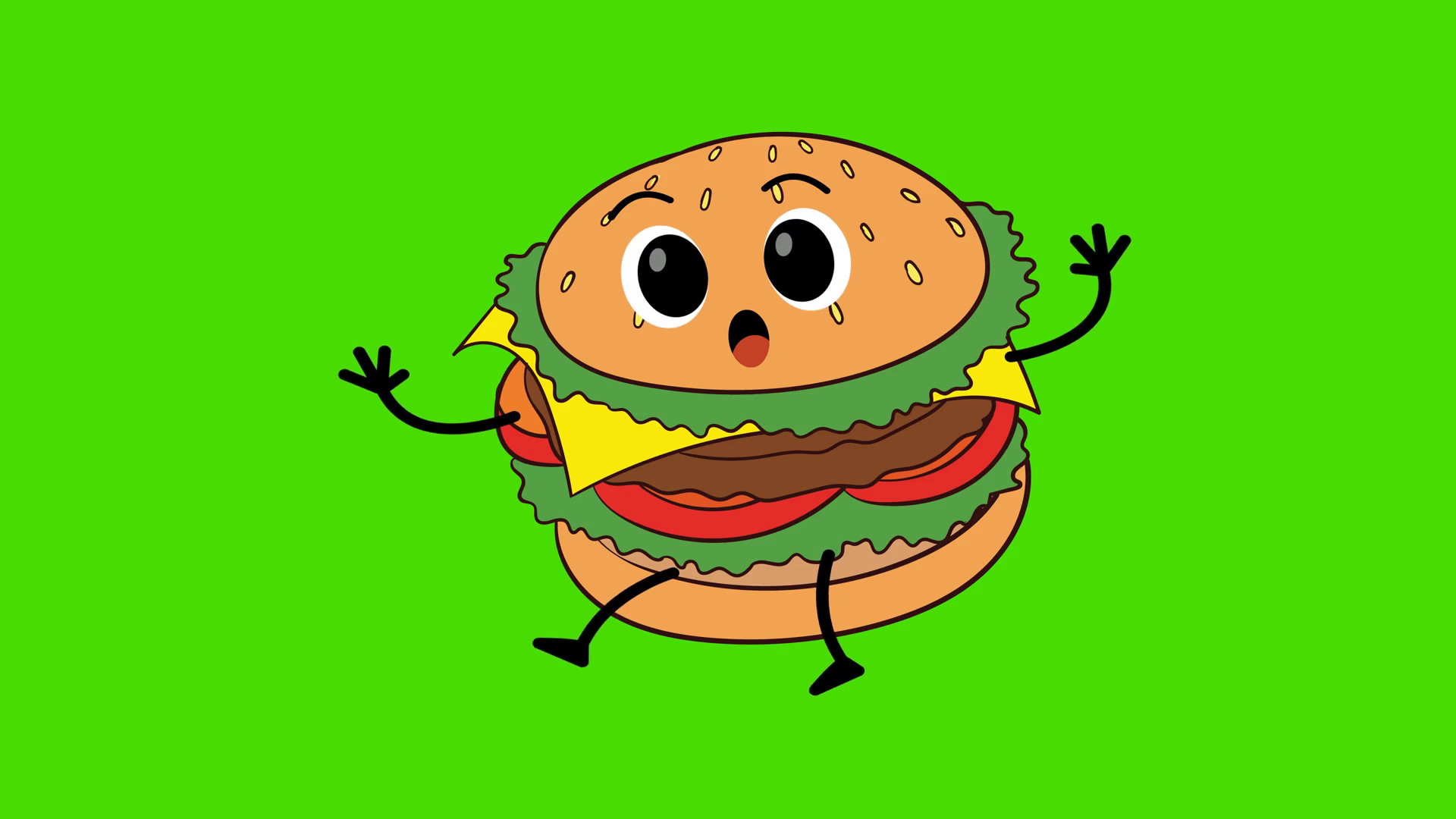 Scared Hamburger Cartoon Character Running Stock Footage SBV-353457526 ...