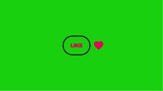 Animated Social Media Like Button and Heart Icon on a Green Screen for Chroma Keying and Video Overlays