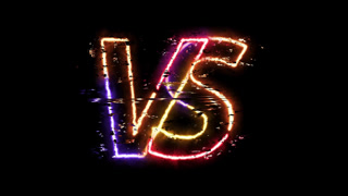 Versus VS Text Animation with a Dynamic Neon Glitch Effect for a Competition, Battle, or Game Intro