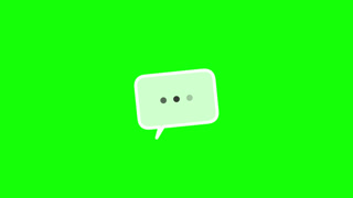 Minimal Speech Bubble Icon on Green Screen Background for Communication Overlay Use