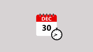 Calendar and Stopwatch Deadline Reminder Flat Animation Illustration