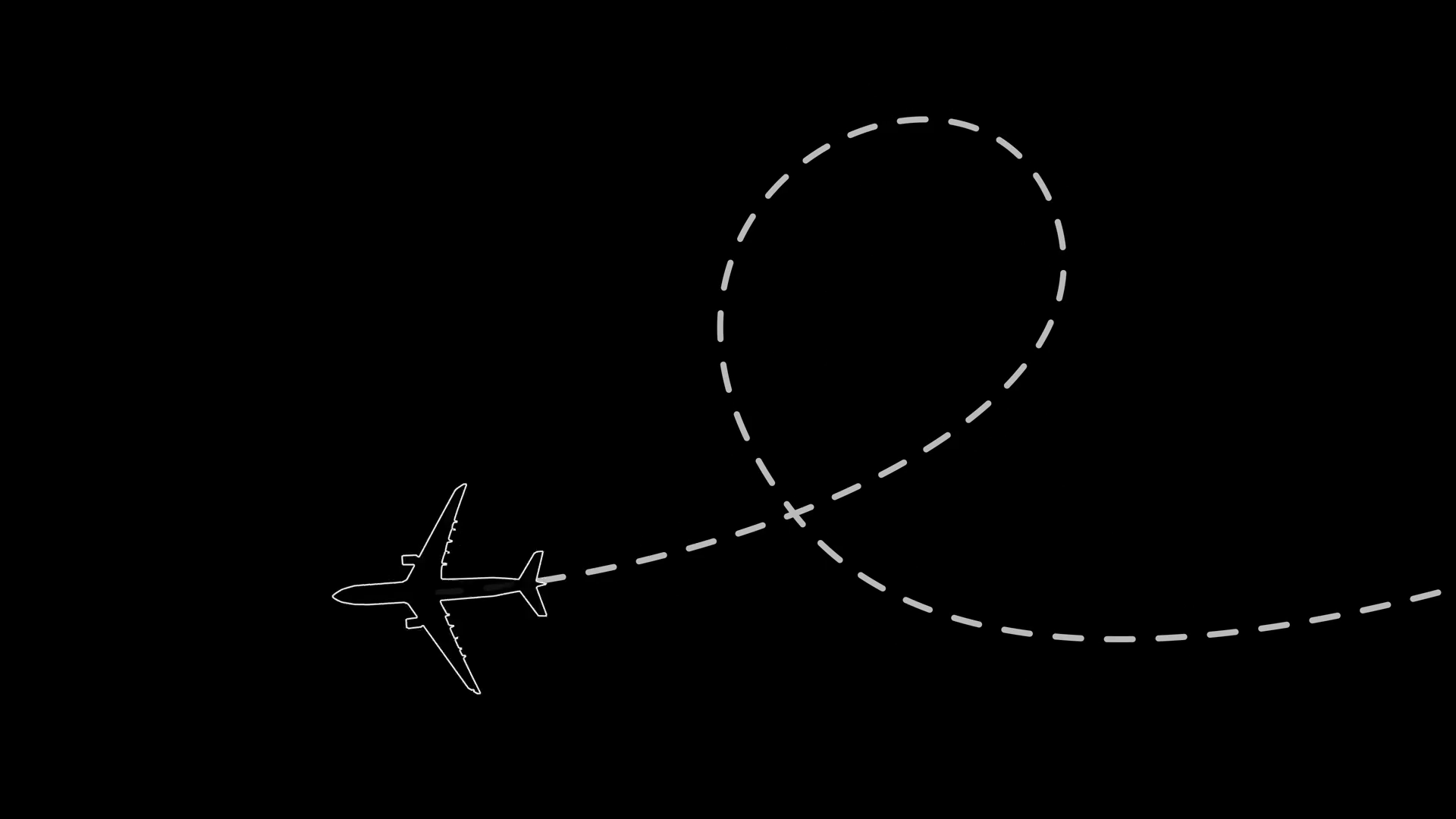 Airplane Dotted Line Path Icon Loop Stock Footage SBV-352175988 ...