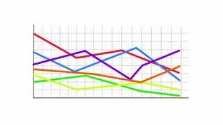 Multicolor Data Trend Line Graph Animation for Business Analytics and Performance Comparison