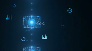 Futuristic Data Visualization Dashboard with Digital Analytics and Connected Technology System