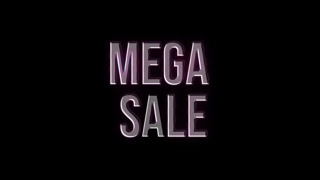 Neon Mega Sale Text Glowing Promotional Animation on Black Background
