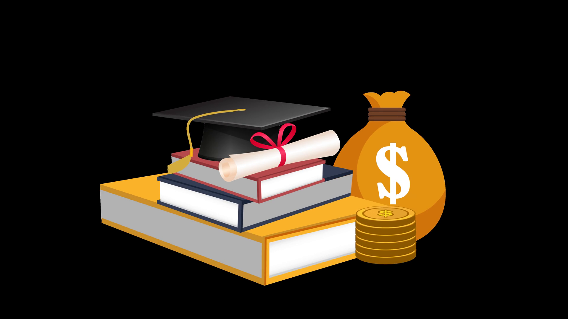 Black Graduation Cap Animation Representing Stock Footage SBV-352872397 ...