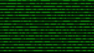 Green Binary Code Data Stream Background with Futuristic Cyber Technology Style