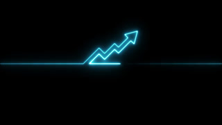 Futuristic Neon Growth Arrow Graph Animation Representing Business Success and Financial Progress
