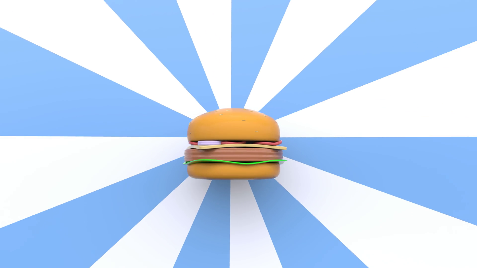 Cartoon Hamburger On Blue Radial Background Stock Footage SBV-352831994 ...