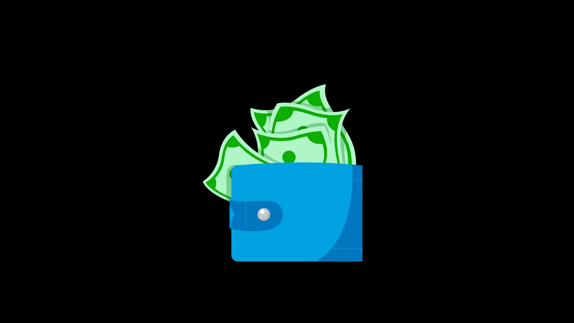 Cash Wallet Payment Icon Animation Loop Stock Motion Graphics SBV