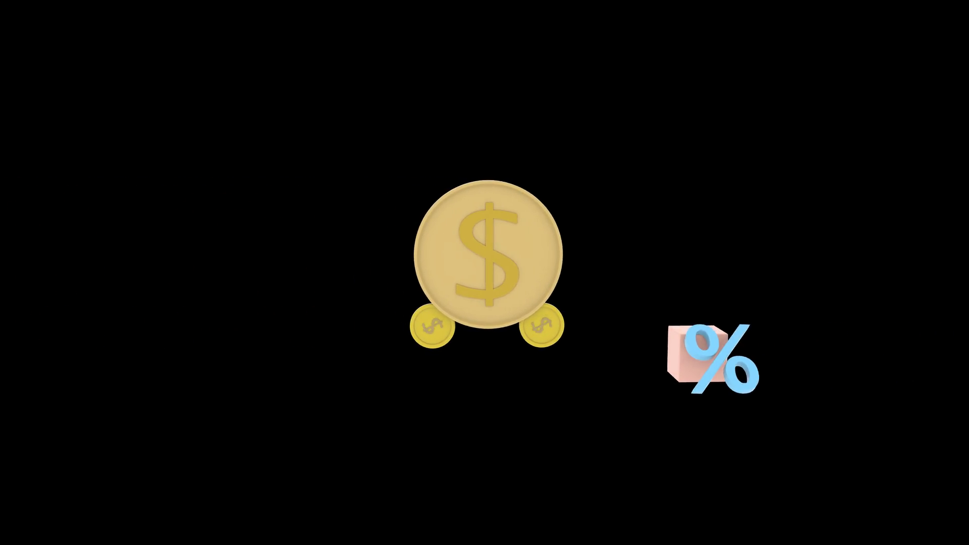 3d Animation Of Dollar Coin Percentage Icon Stock Footage SBV-352832592 ...