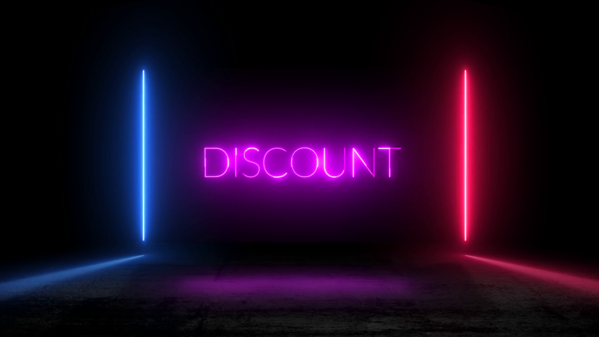 Colorful Retro Discount Neon Light Animation Stock Footage SBV