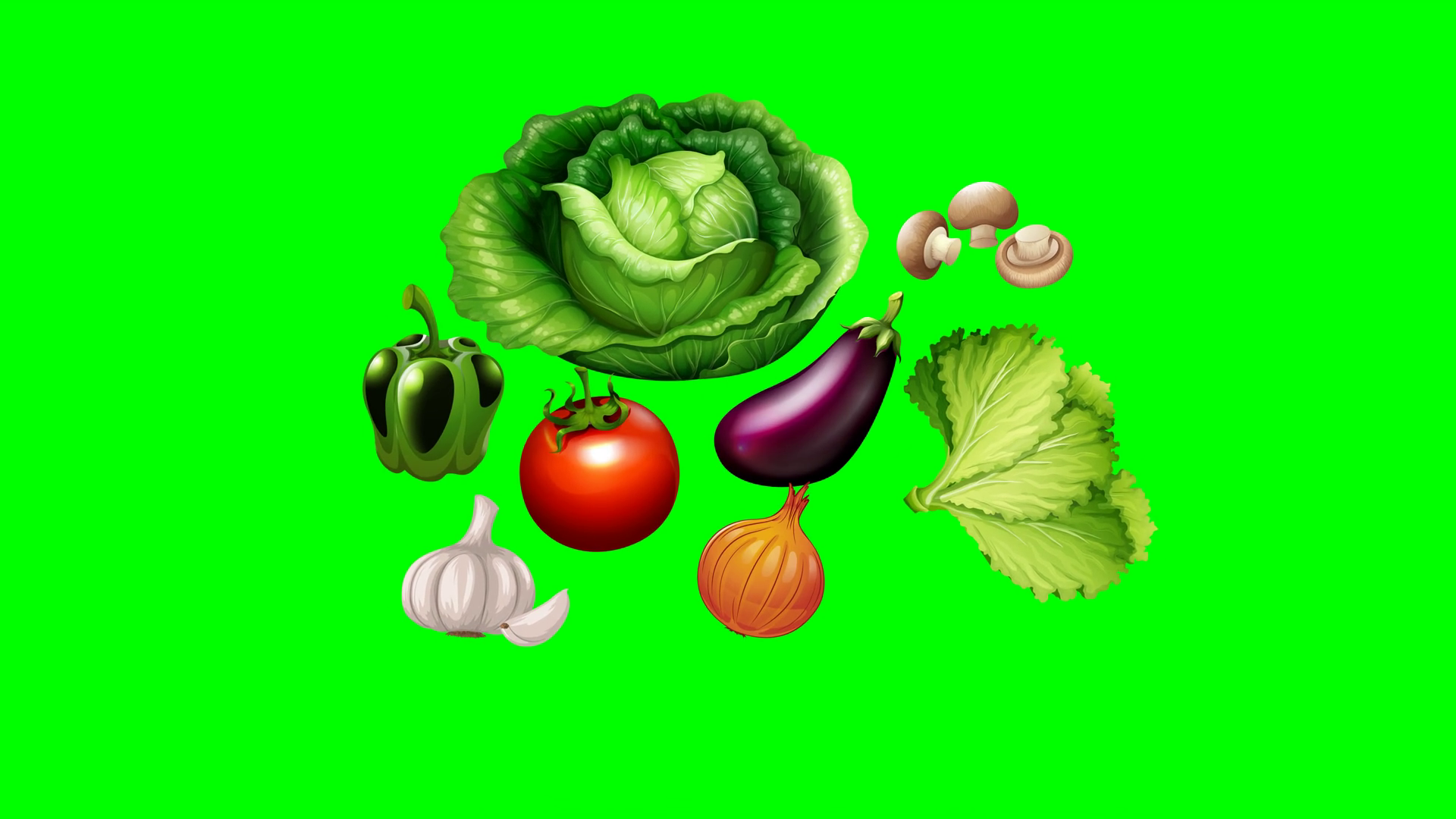 Realistic Vegetable Set With Tomato Cabbage Stock Footage SBV-352881193 ...