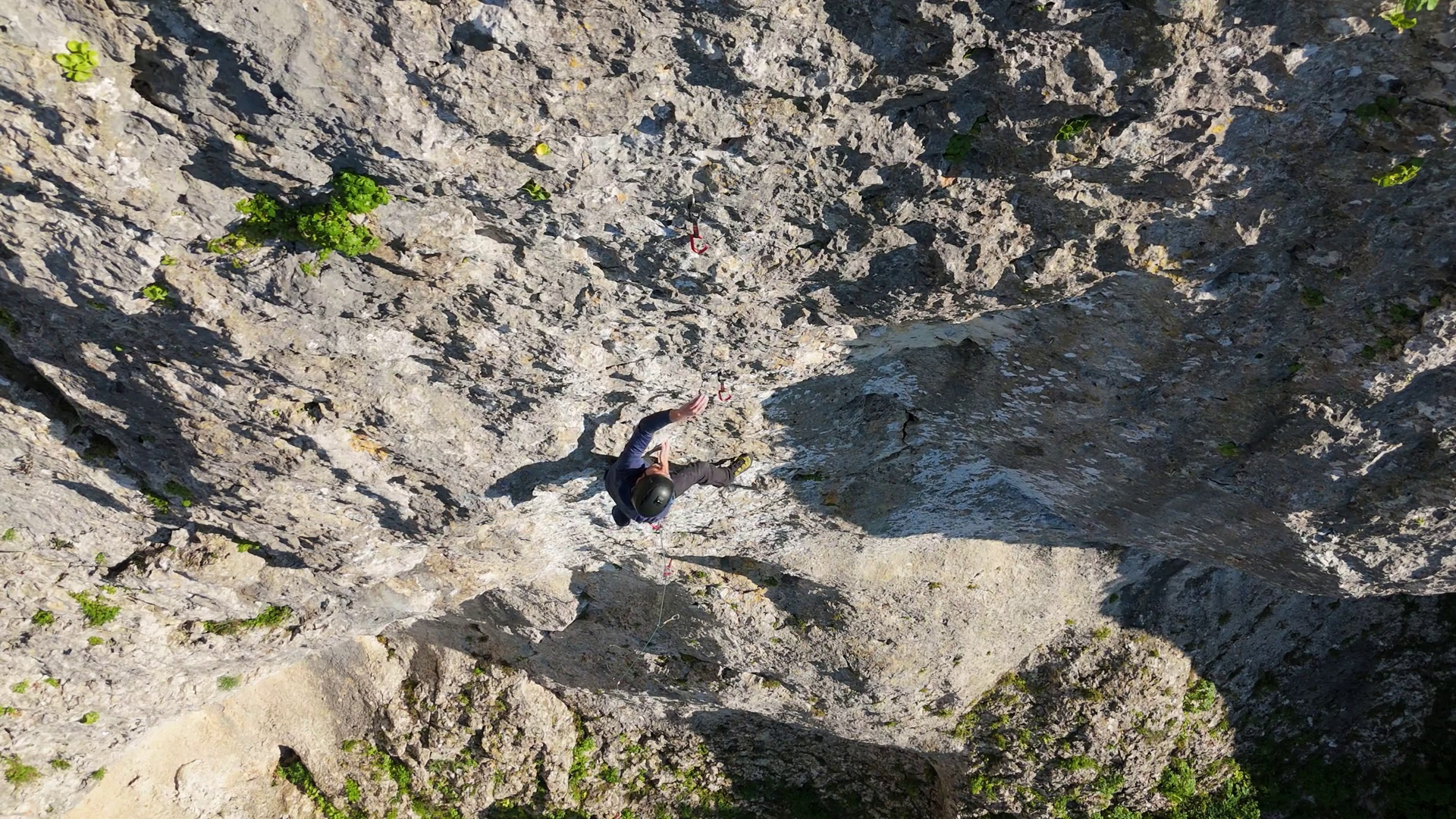 Lead Climbing Rock Climber On Overhanging Stock Footage SBV-351745264 ...