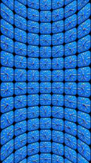 vintage clock made into an abstract pattern in vertical in blue colour