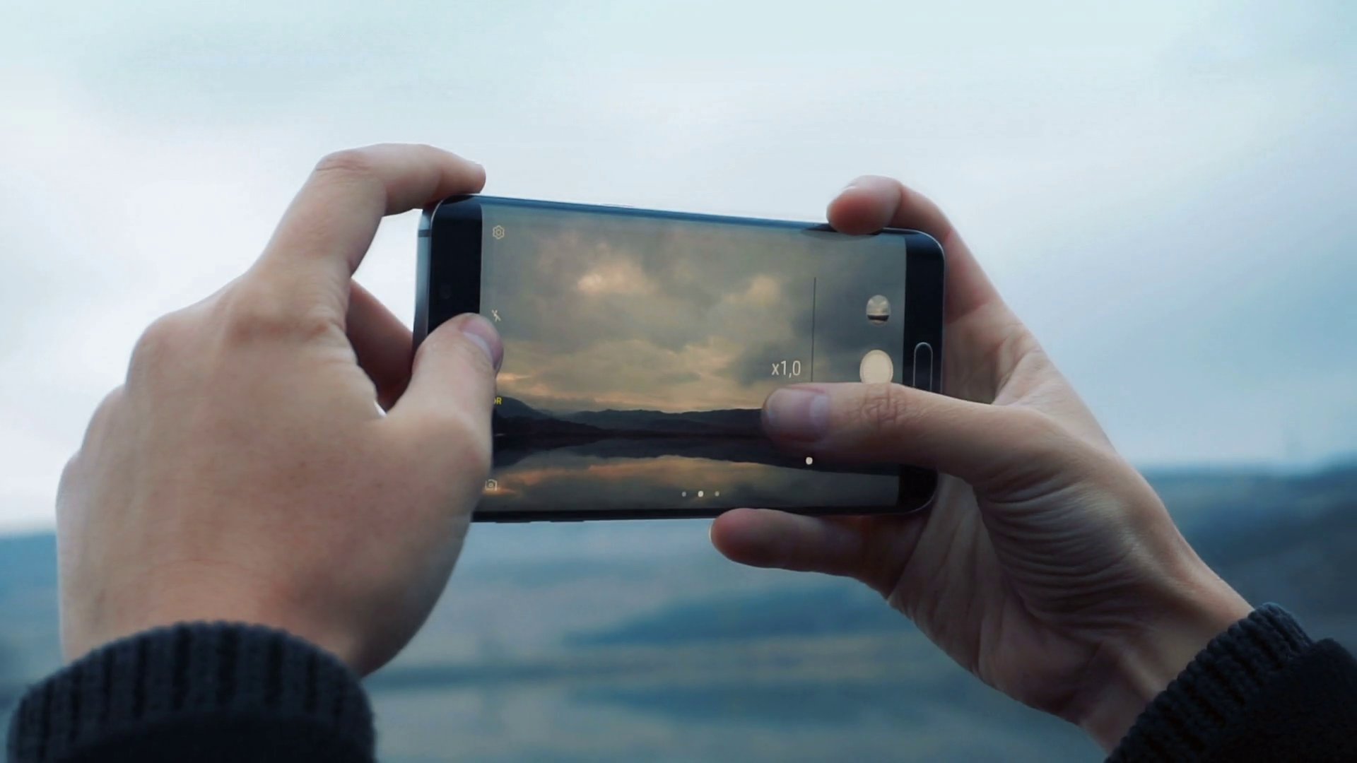 Woman taking picture with smartphone Stock Video Footage 0034 SBV