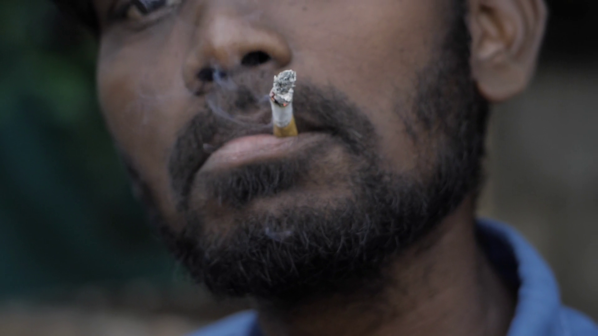 Contemplative Smoke Enigmatic Gaze Of Stock Footage SBV-353487949 ...