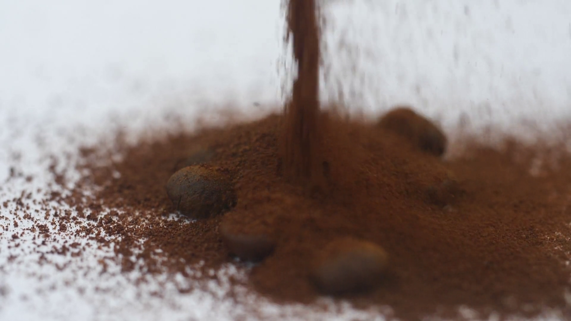 Coffee Powder Falling On Coffee Beans Stock Footage SBV338773955