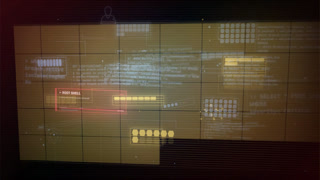 Futuristic Cybersecurity HUD Interface with Critical System Alerts