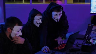 Anonymous Hackers Engaging in Action Utilizing Advanced HighTech Equipment and Tools. Media