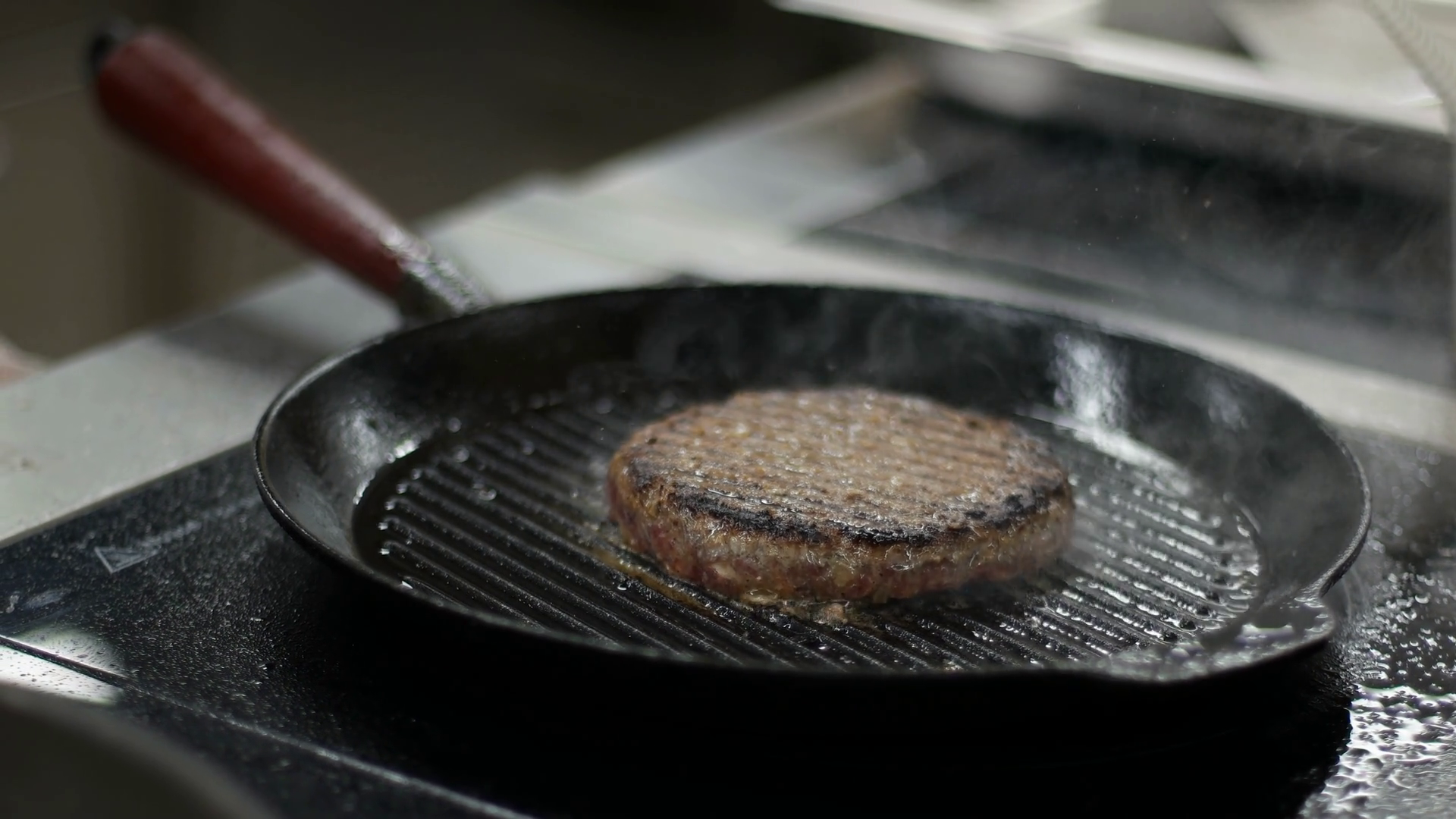 Flipping Burger Meat On Hot Pan Media Stock Footage SBV-351752263 ...