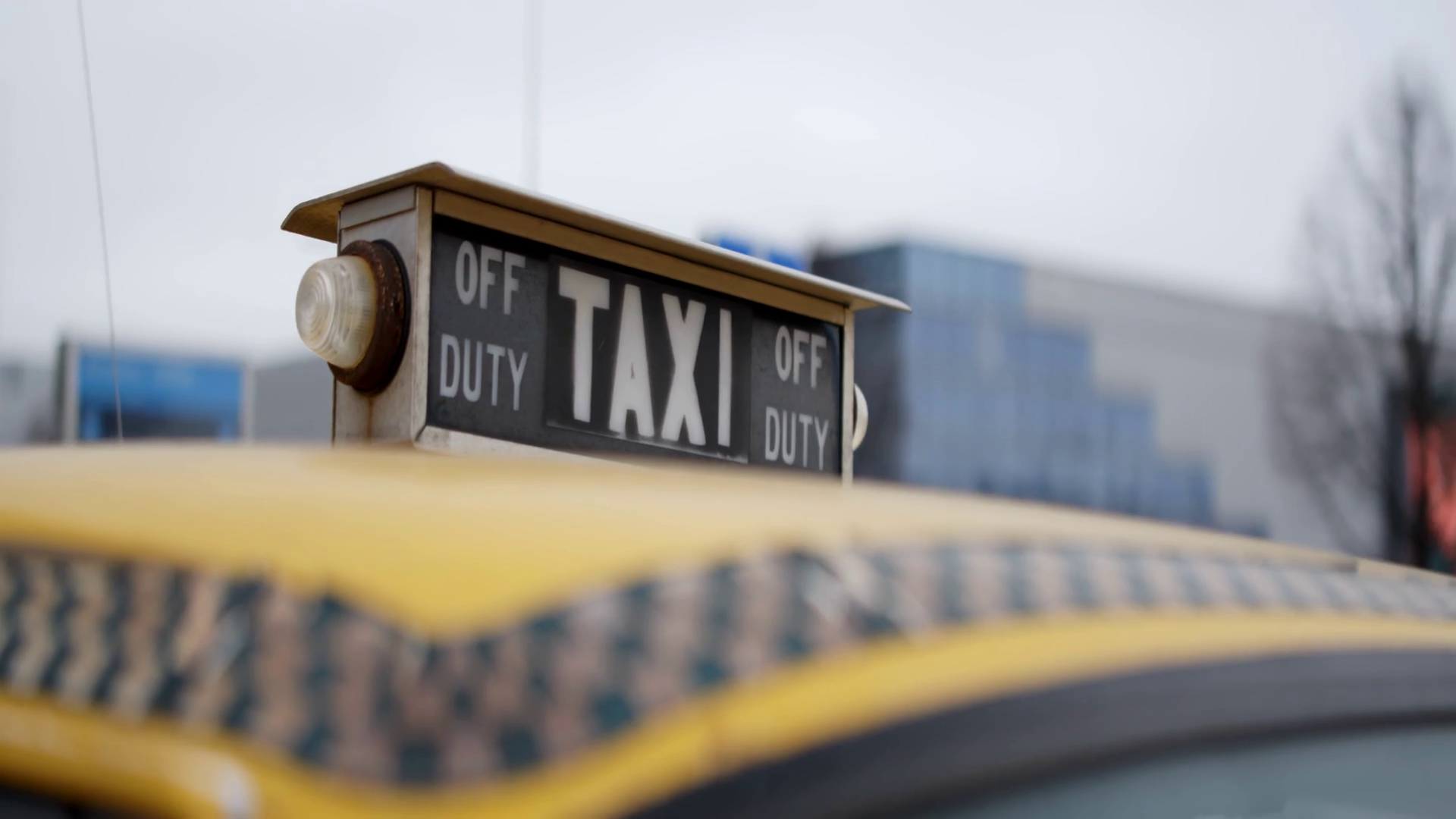 Yellow Taxi Sign Showing Off Duty Status Stock Footage SBV-352029315 ...