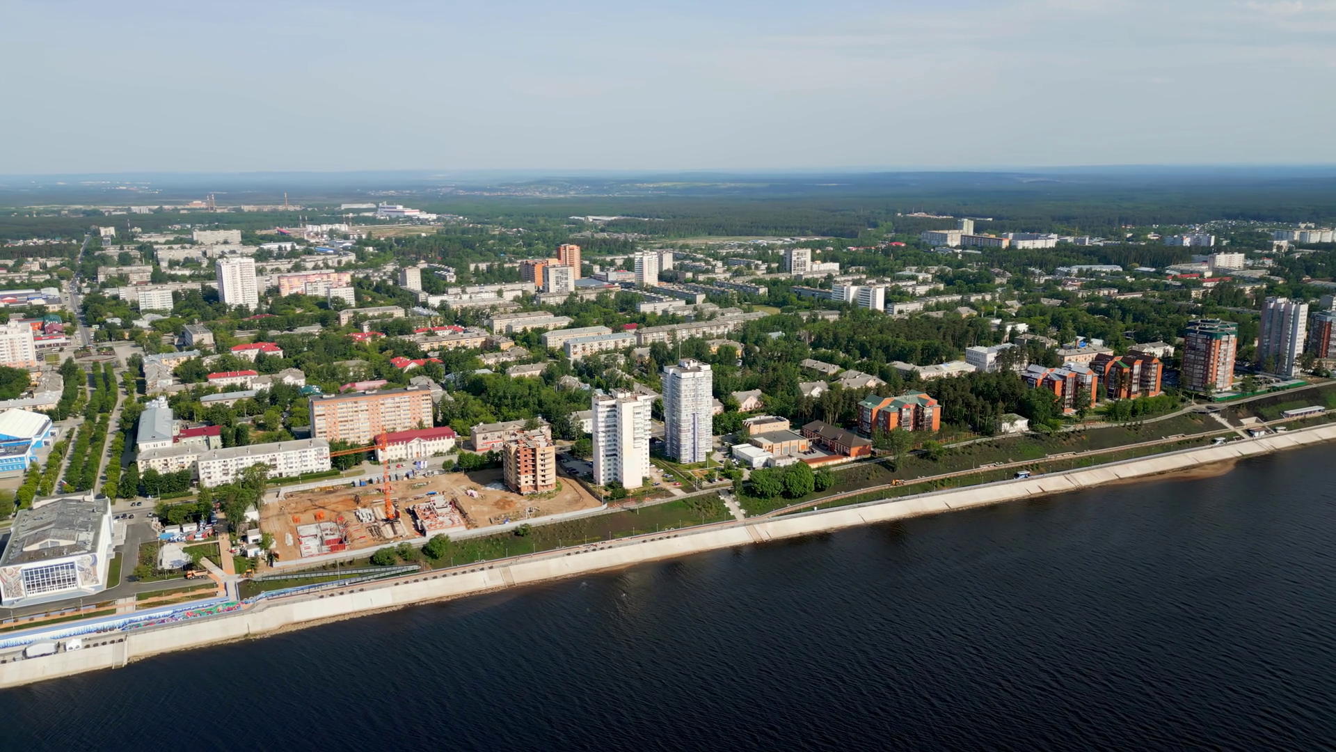 Seversk Cityscape Embracing Tom River In Stock Footage SBV-352617332 ...
