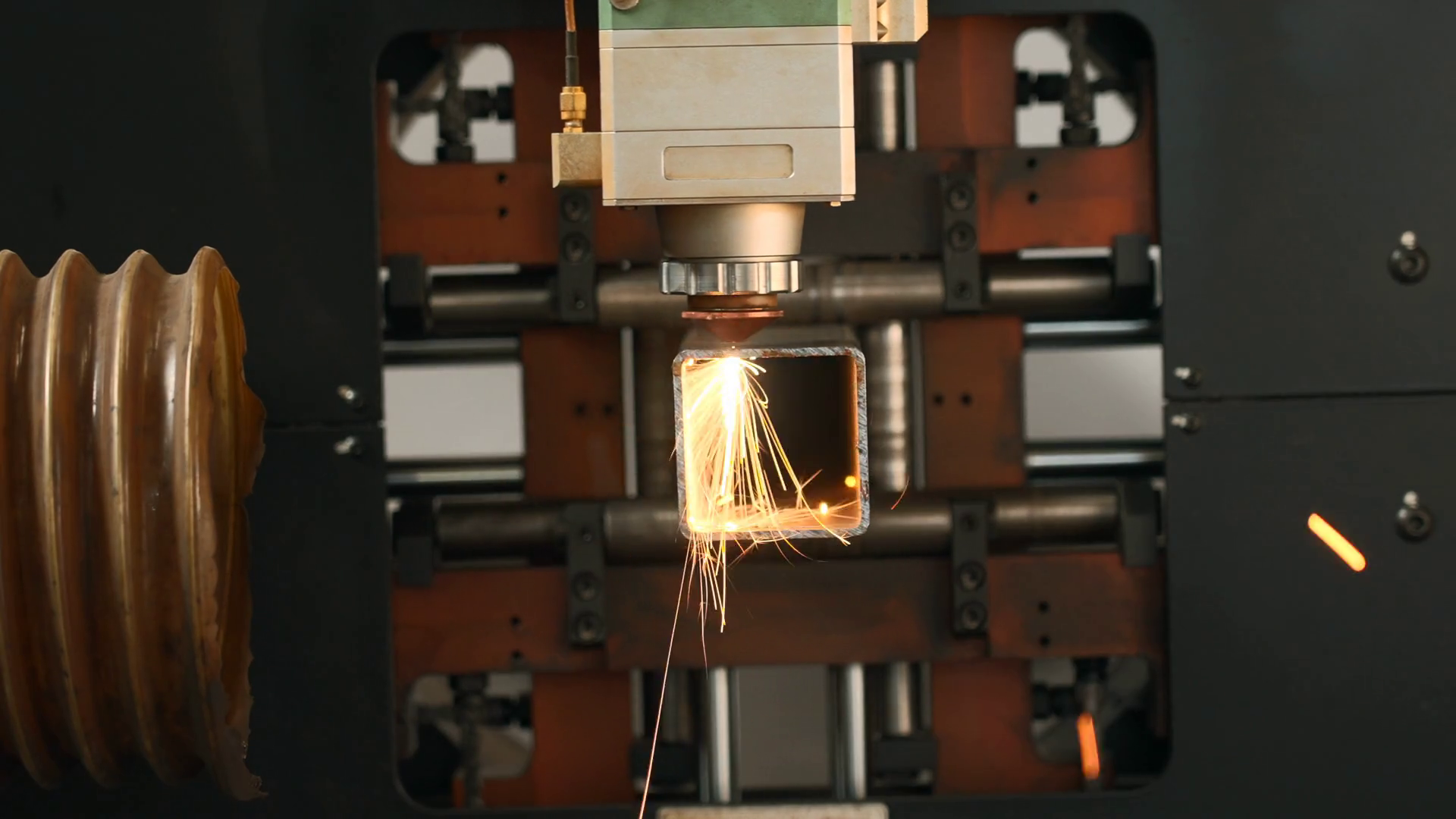 Industrial Laser Cutting Edge Of Square Stock Footage SBV348512422 Storyblocks